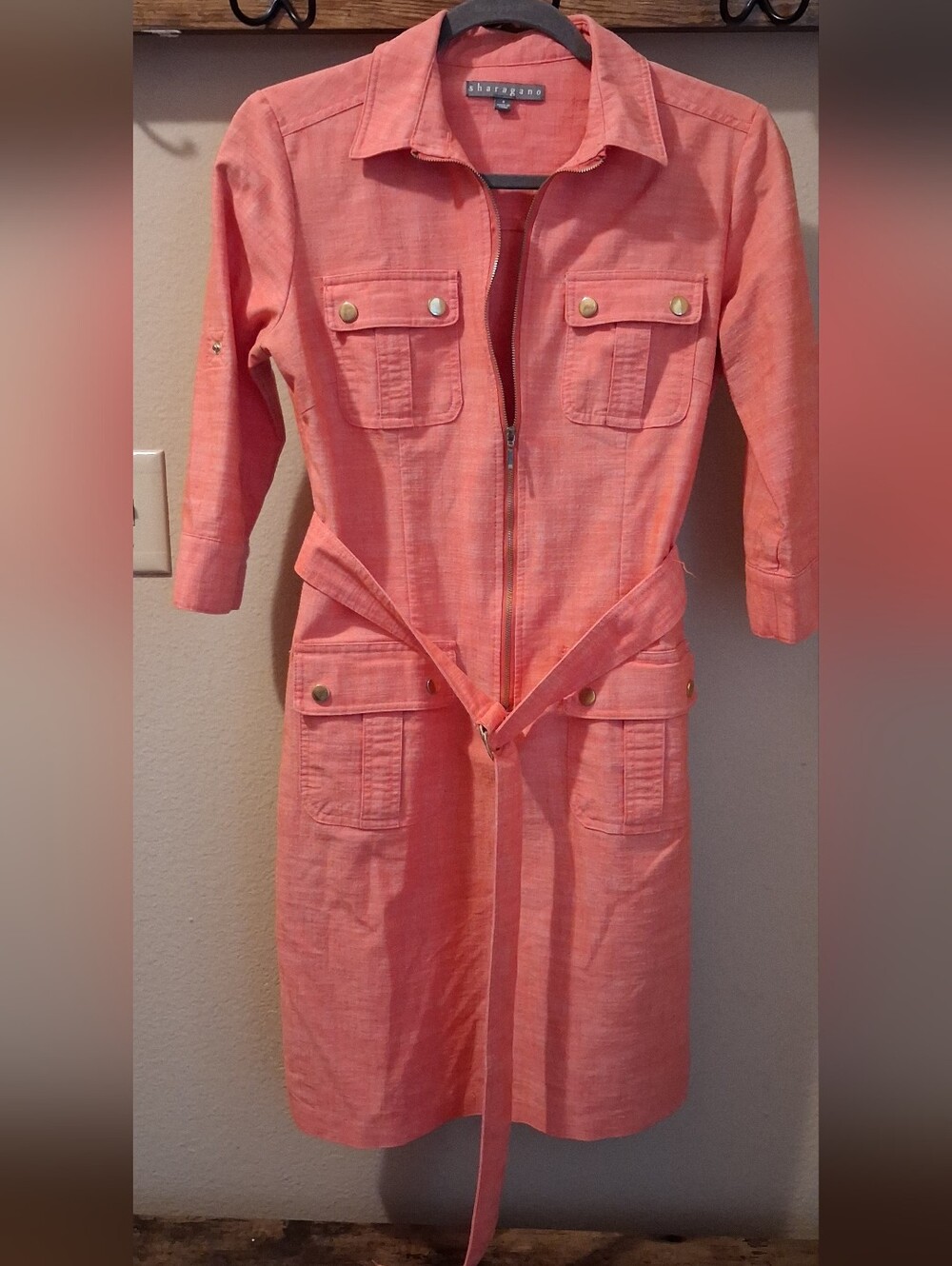 Sharagano Dress Orange Size 4